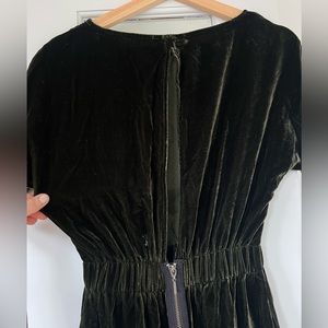 Green velvet open back cocktail dress - size small